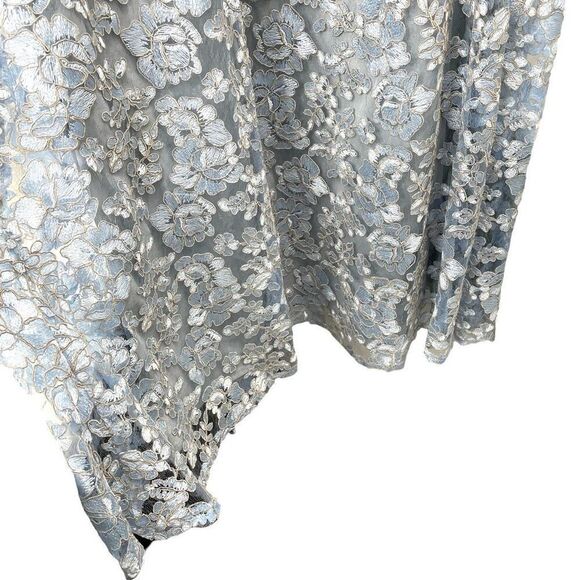 NEW Alex Evenings Embroidered Tulle Lace Fit & Flare Illusion Neckline gown maxi - Picture 5 of 11